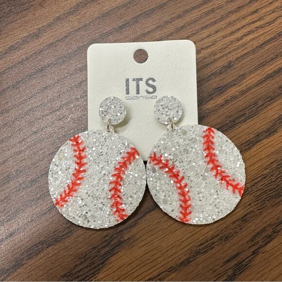 Glitter Baseball Earrings - Picture 4 of 6